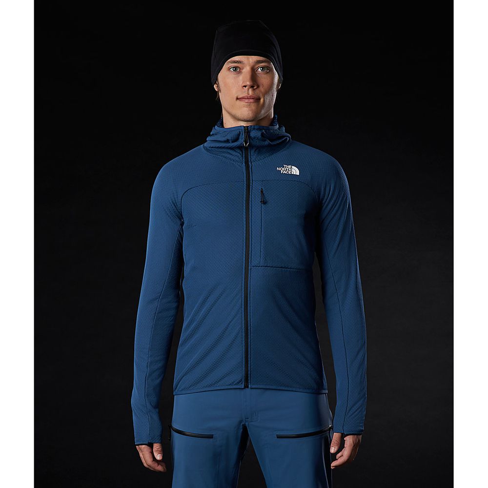 The North Face Fleece Full Zip Mens Australia - The North Face Summit L2 Futurefleece™ Hoodie Blue (